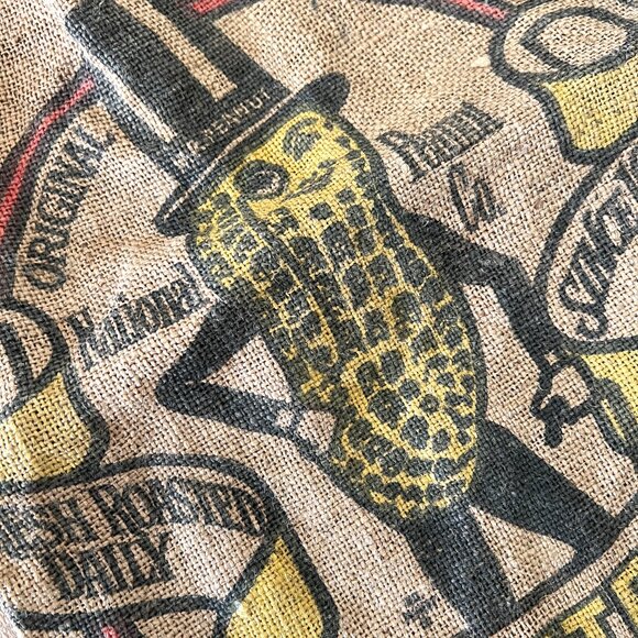 Vintage Mr.Peanut Burlap Tote Bag - Picture 2 of 6